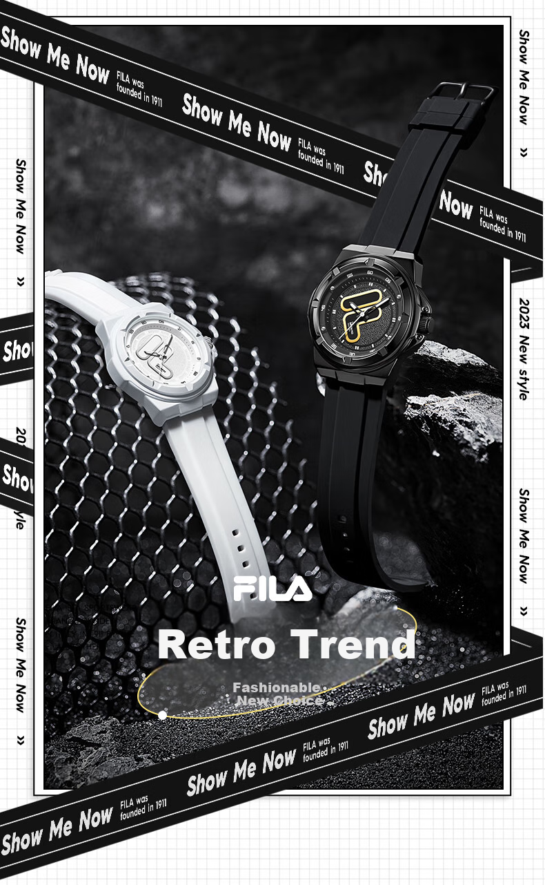 FILA Birthday Gift Watch for Women, Middle And High School Students' Exam Watch, Men's Sports Student Watch 6574-001F 1