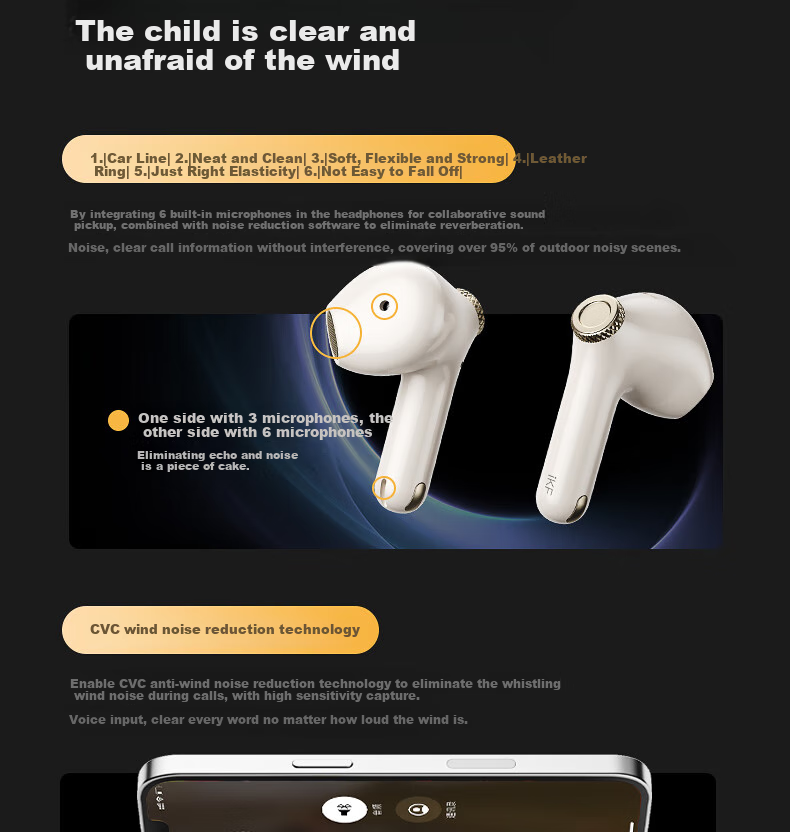 IKF Find Max6 Quiet True Wireless Bluetooth Earphones Semi-In ANC Active Noise Cancellation LDAC High-Resolution Sound Quality for Sports Fitness, Compatible with Phones And Computers, Cloud Rock White 19