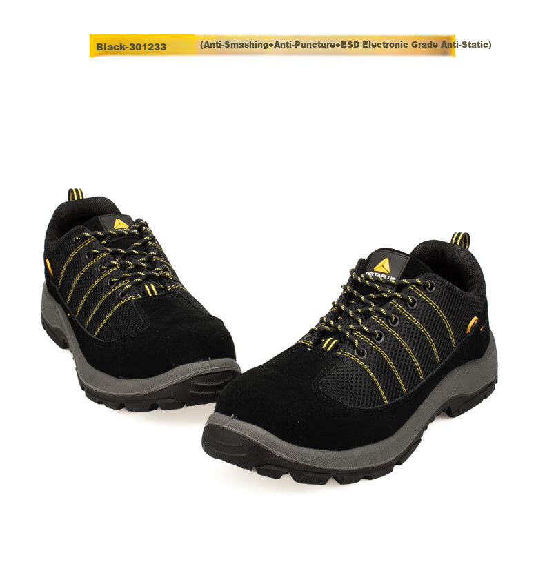DELTA PLUS Rainbow Breathable Safety Shoes for Men, Steel Toe Cap Anti-Smashing Anti-Puncture Anti-Static Work Boots 301232 Black-Gray Size 43 20