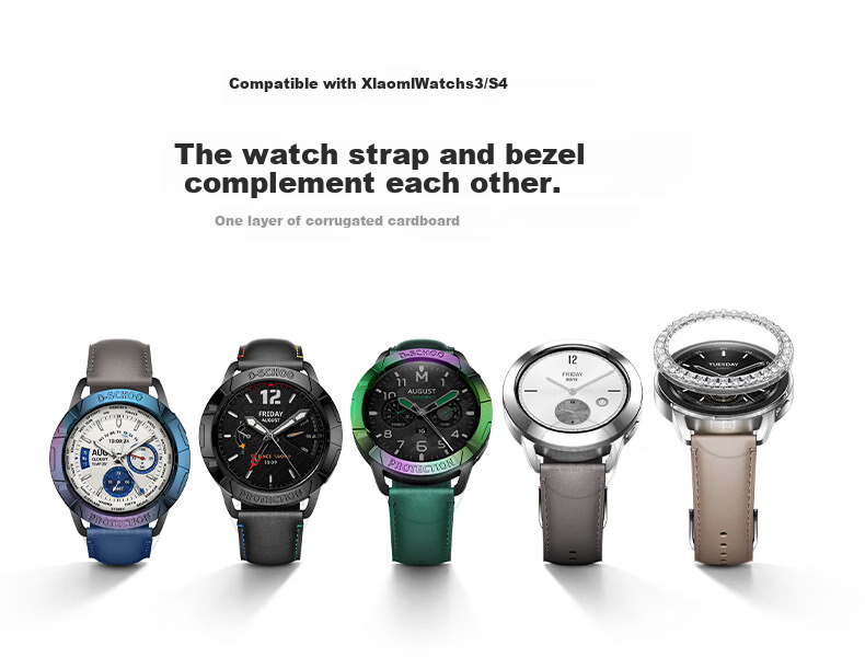 CHENSONG Compatible with Xiaomi Watch S3 Metal Band, Xiaomi S4 47mm Watch Strap, Smart Sports Watch Accessories, Watch Band And Case Set 3