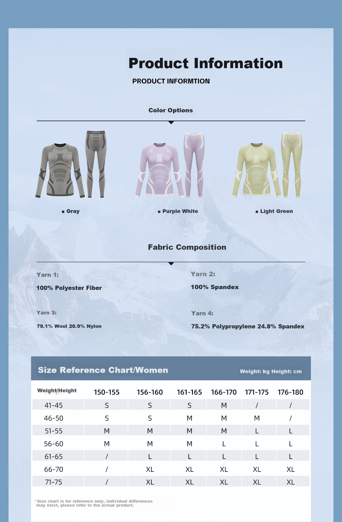 SURPINE Yuxue Series Merino Wool Quick-Dry Ski Base Layer for Women, Functional Underwear, Sweat-Wicking Outdoor Base Layer 6