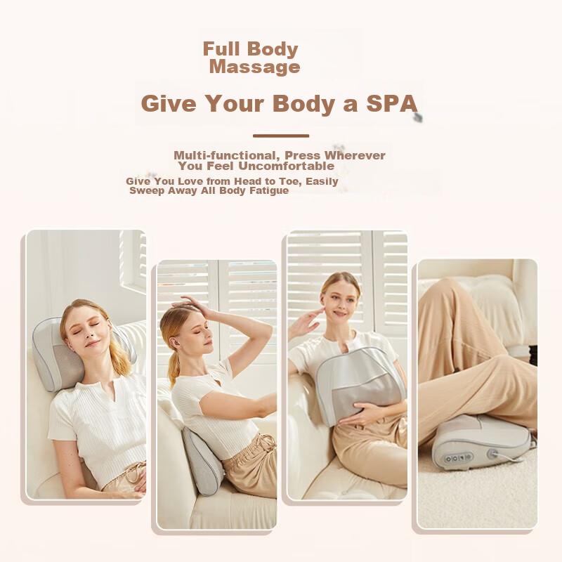 WayourCare Neck Massager Pillow for Cervical Spine, Shoulder, Back And Whole Body Heat Therapy Pad Gift Box for Girlfriend, Elderly, Mid-Autumn Festival Birthday Present