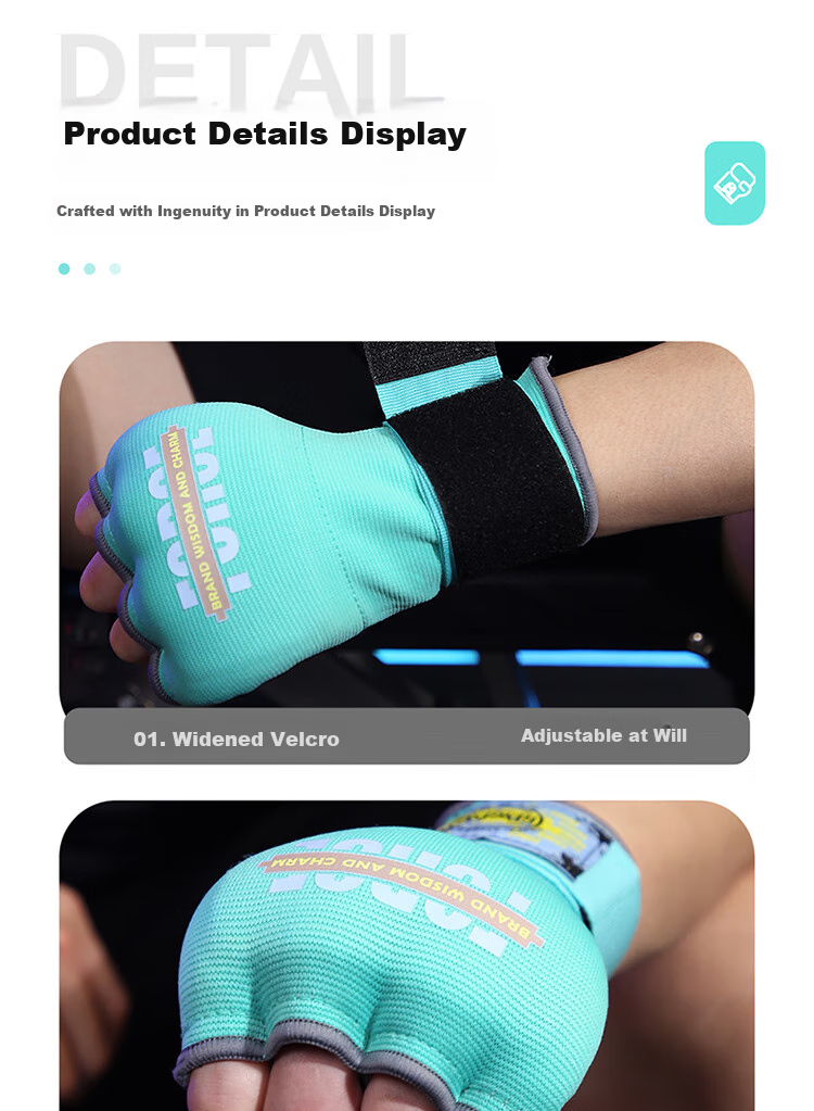 Jingpai Gel Fingerless Gloves, Boxing And Muay Thai Hand Wraps, Thickened Boxing Hand Guards for Men And Women, Orange, Size L 6
