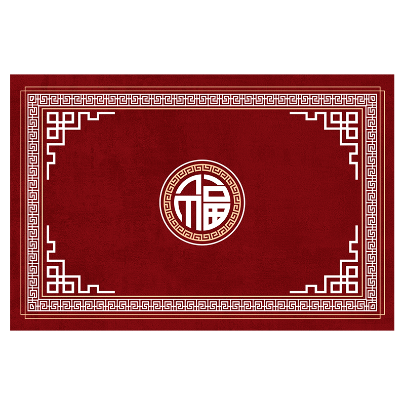 Zunchao Red Entrance Door Mat Non-Slip Water Absorbent Floor Mat for Home Entryway 100x80cm