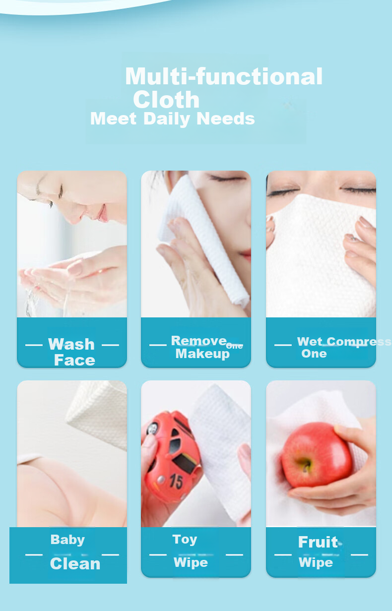 ROUYA Dry And Wet Face Towels, Disposable Baby Cleansing Wipes, Soft Cotton Pads, 72 Sheets * 12 Packs 8