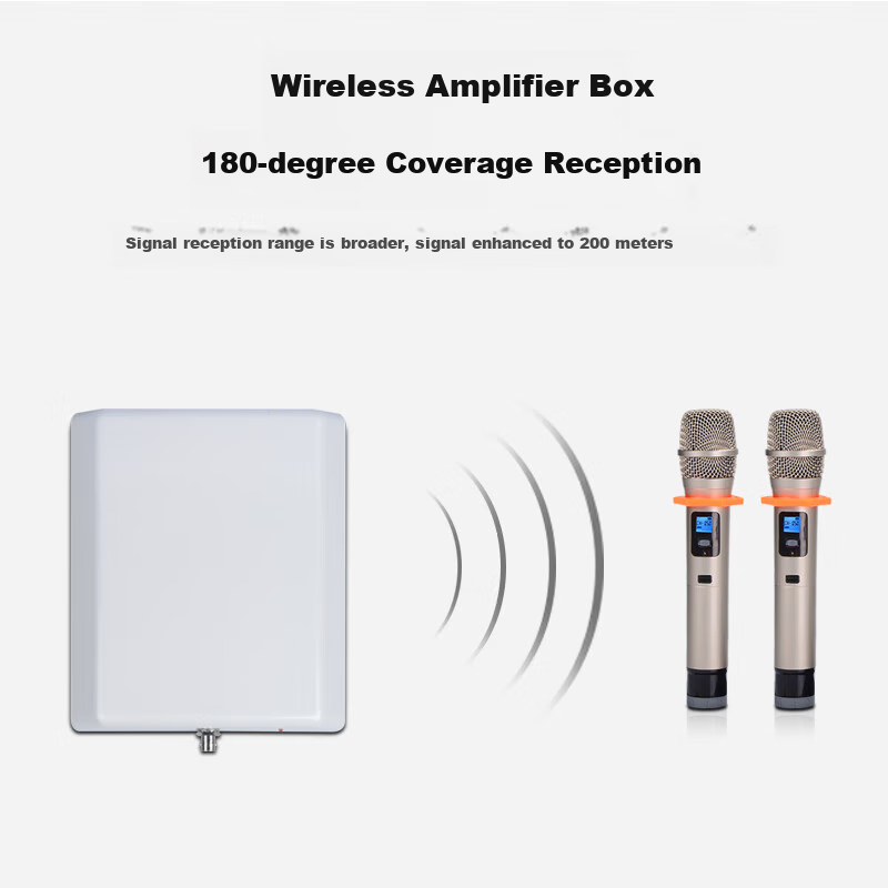 SHILE Wireless Microphone Signal Booster, Professional Microphone Antenna Extension Long-Distance Amplifier, SH-100 Wireless Signal Amplifier