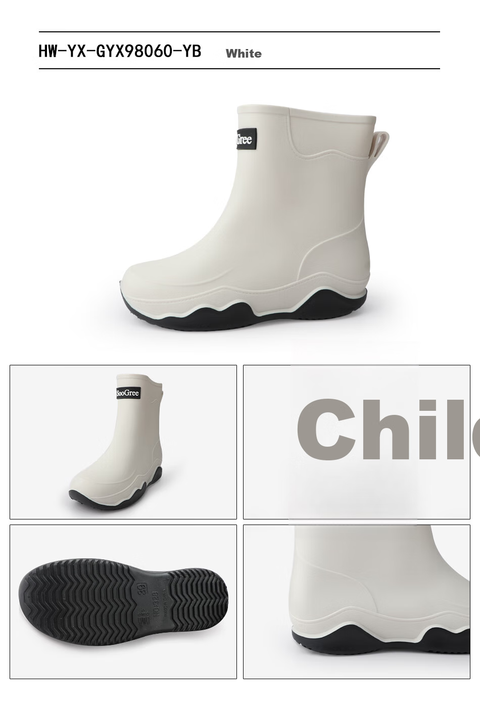 SooGree Mid-Calf Rain Boots for Men And Women, Couples' Outdoor Camping Fishing Car Washing Hiking Cycling Waterproof Non-Slip Wear-Resistant Work Shoes 4