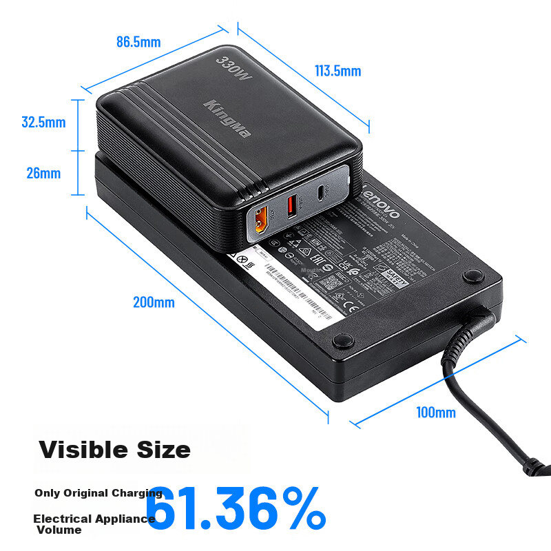 Адаптер питания KingMa GaN 330W, 20V 15A 16.5A, зарядный кабель для ноутбуков Lenovo Legion R9000P Y9000P Y7000P