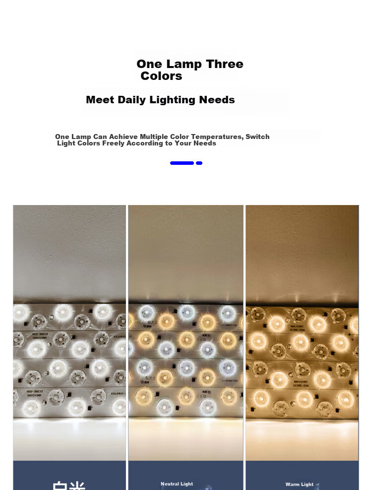 Beigong LED Full Spectrum Module, 56W Three-Color Dimming, 40cm Long Ceiling Light Core, LED Strip, Hallway Renovation Light Panel, Replacement Light Source 8