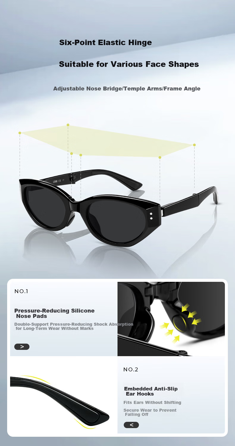 LOHO Foldable Cat Eye Sunglasses for Women, 2026 New Narrow Frame GM Polarized Sunglasses for Men, UV Protection LH09656 7