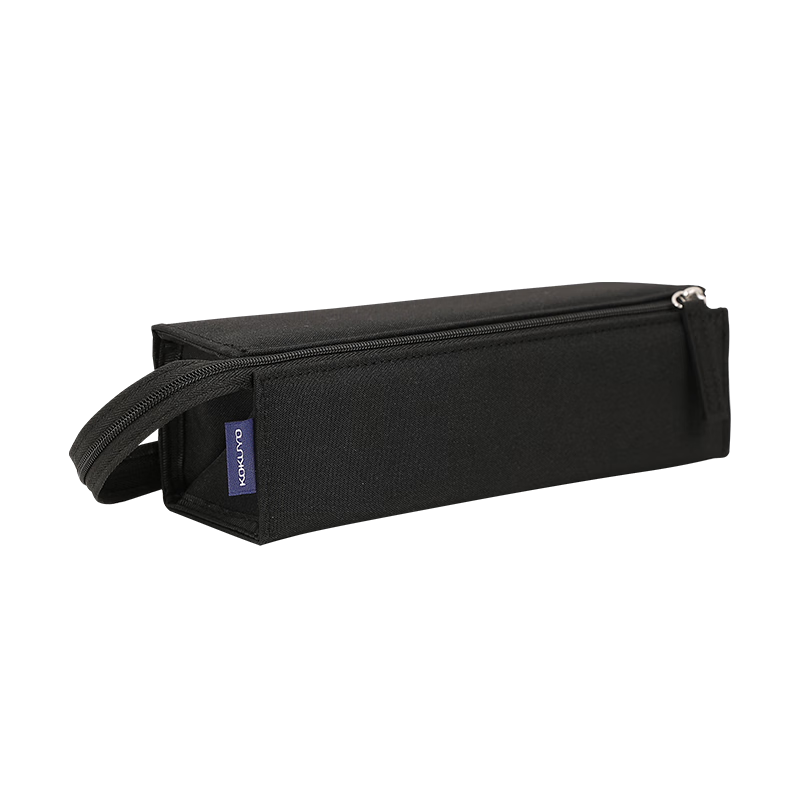 KOKUYO Student C2 Large Capacity Double-Opening Pencil Case Simple Stationery Bag for Boys Polyester Black Large 205*65*65mm WSG-PC23D