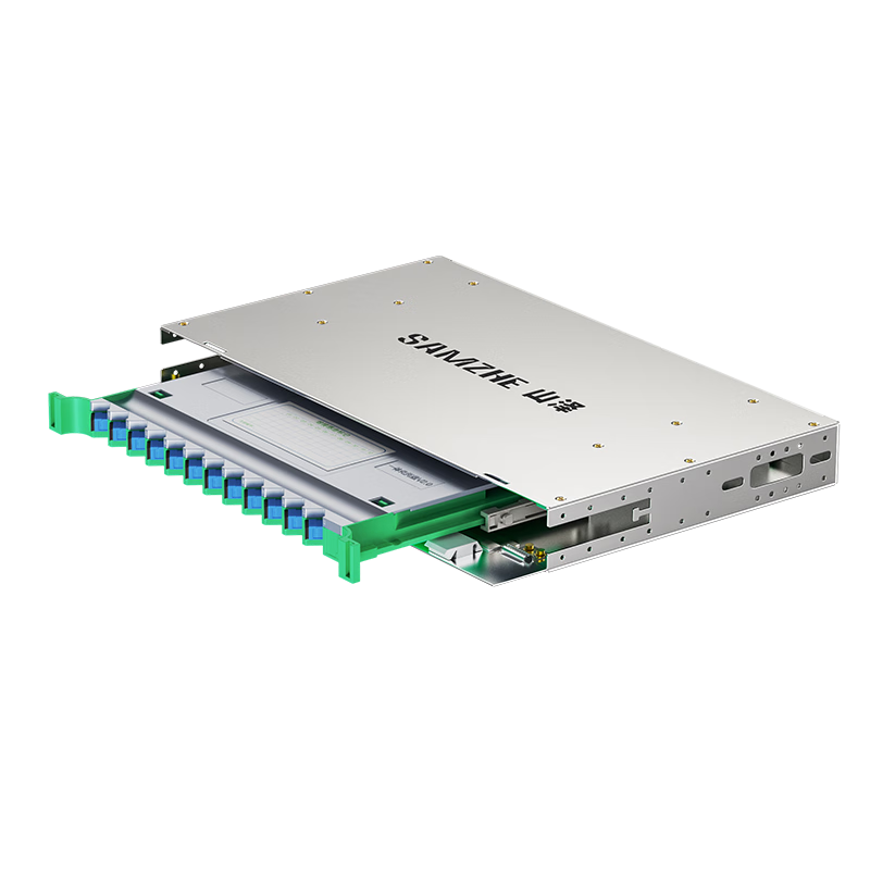 ShanZe ODF Fiber Optic Distribution Frame 12-Core SC Single-Mode Fully Loaded for 19-Inch Cabinet Sliding Rack/Unit/Subframe Terminal Box PXJ-SC12S