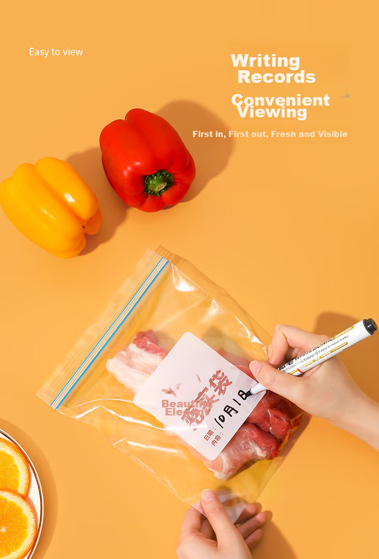 MARYYA Large Standing Sealed Bags, 20 Pieces, Thickened Food-Grade Fresh-Keeping Zipper Lock Self-Sealing Bags for Refrigerator And Kitche 13