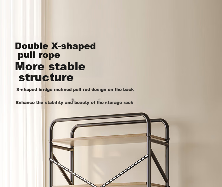Yicainianhua Internet-Famous Bookshelf, Floor-Standing Storage Rack, Mobile Metal Steel-Wood Storage Shelf, Printer Stand 4387 - with Mobile Wheels 10