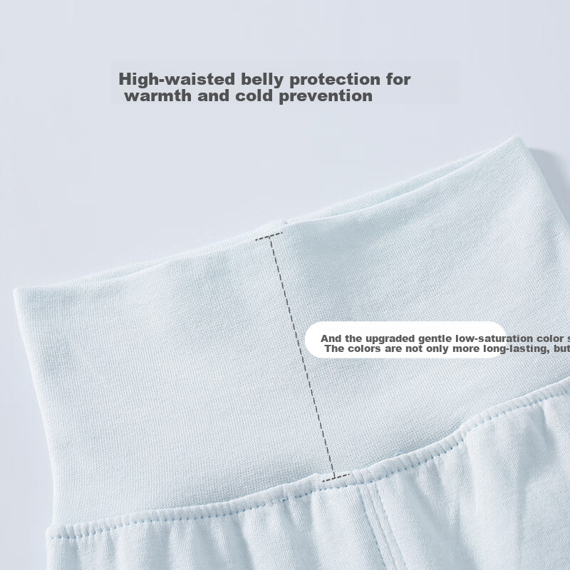 Shubeiyi 2-Pack Baby Pants Spring And Summer Style High-Waist Tummy Protection Sleep Pants for Boys And Girls Pure Cotton Children's Autumn Pants Blue 80CM