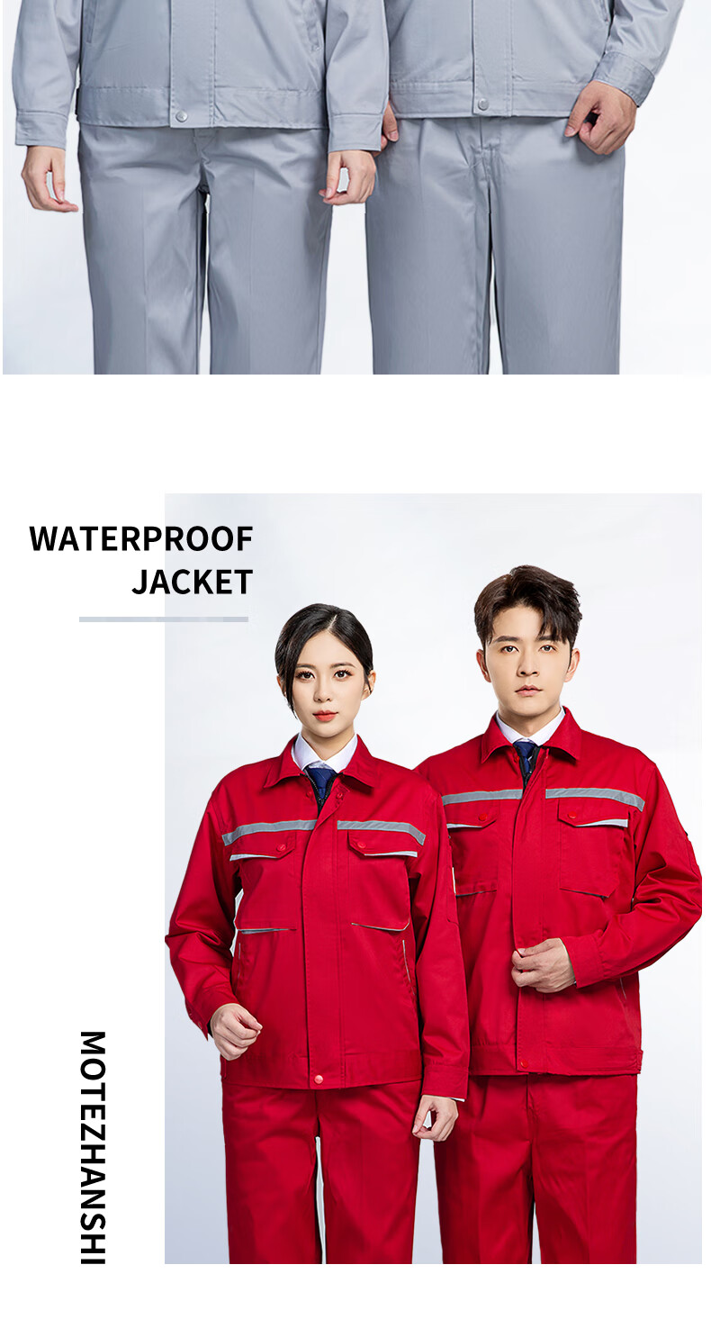Laurie Anti-Static Workwear Men's Summer Long Sleeve Two-Piece Set Durable Auto Repair Welding Work Clothes Construction Reflective Jacket Customizable 11