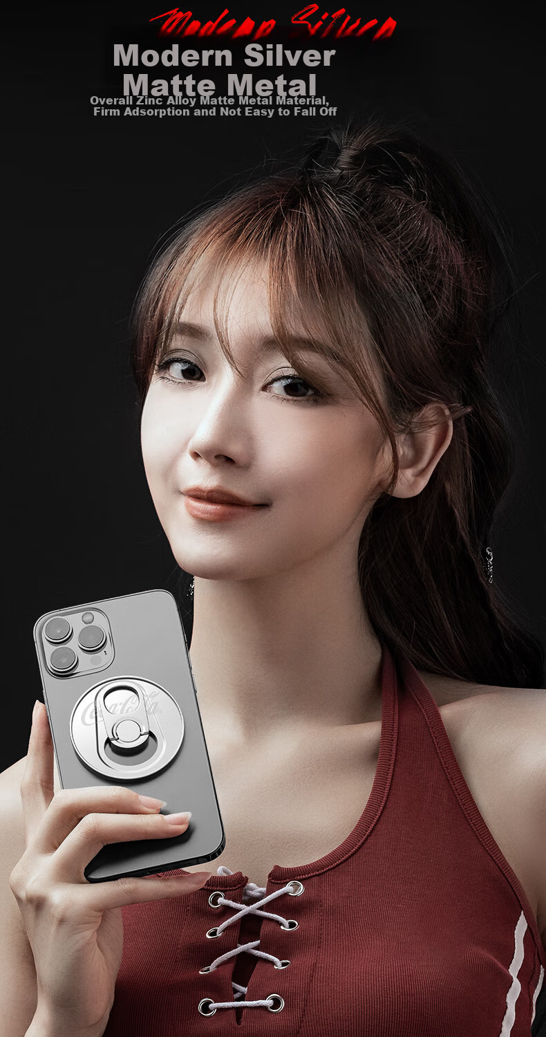 Coca-Cola T14 Magnetic Phone Stand, Creative Ring Holder, MagSafe Stand with Adhesive Back, Desktop Folding Clip, Lazy Support Stand, Suitable for Apple IPhone 17/18 And Android Phones 4