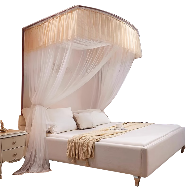 MUJI Home U-Shaped Large Space Rail Mosquito Net Three-Door 1.5x2m Bed Fuyao Jade [Encrypted Mesh]