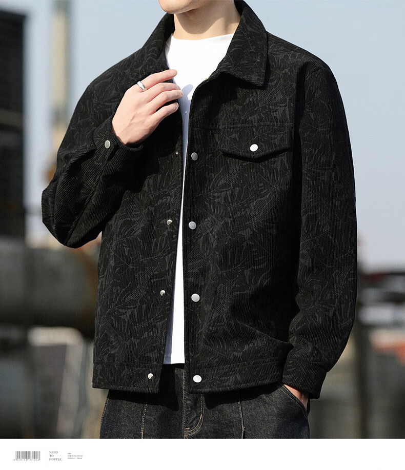 ROMON Men's Spring and Autumn Fashion Lapel Business Casual Jacket Baseball Coat 1703 Coffee 2XL 17