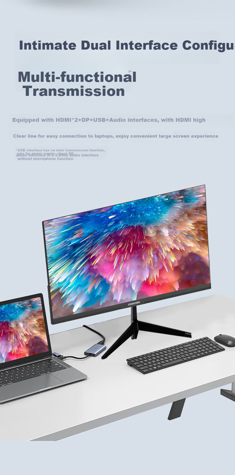 Coocaa 27-Inch 4K Ultra HD IPS Hard Screen Monitor, Narrow Bezel, Wall-Mountable, Home Use, Low Blue Light, Wide Viewing Angle, Ultra-Thin, for Gaming And Office, LCD Display, 27K6 8