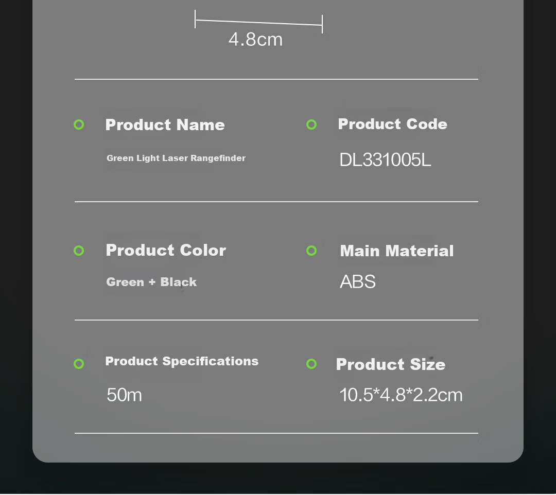 Deli Green Light Rangefinder, Outdoor Handheld Infrared High-Precision Electronic Laser Ruler, Outdoor Room Measuring Device, 50m 20
