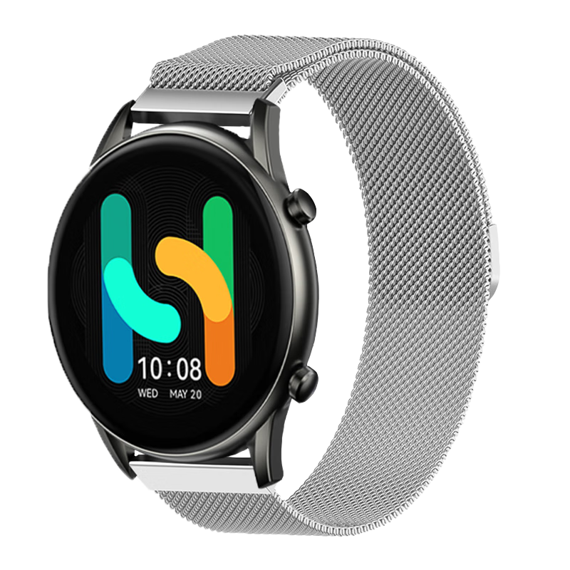 CangHua Compatible with Vivo Watch Band, Suitable for Vivo Watch5 Leather Version/Watch3 Starry Moon/Watch2/IQOO WatchGT Milanese Metal Magnetic Strap, Silver