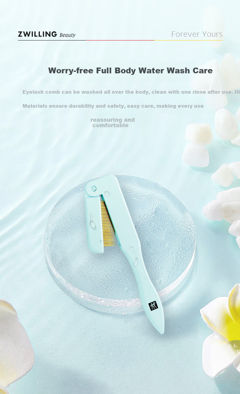ZWILLING Foldable Eyelash Comb, Small Steel Comb, Imported Stainless Steel Toothed Comb, Eyebrow Brush, Lash Brush, Gift for Girlfriend, Germa 8