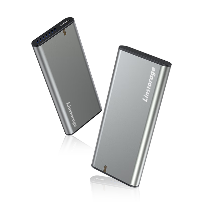 LINSTORAGE M.2 NVMe SSD Enclosure Type-C3.2 Portable Hard Drive Case Compatible with Laptops, IPhone 16 Phones External SSD Enclosure Aluminum Alloy Heat Dissipatio