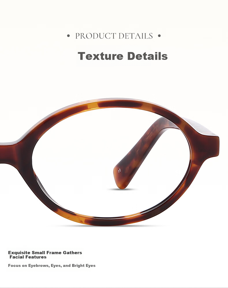 LOHO Oval Small Frame Glasses for Nearsighted Women, with Prescription Zeiss Lenses, Anti-Blue Light, Korean Style, Bare Face 9
