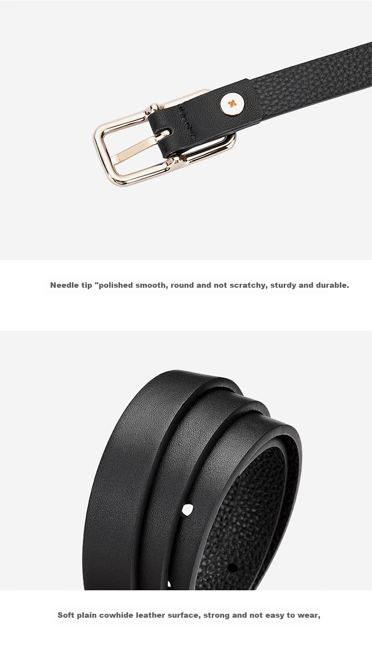 Goldlion Women's Leather Belt, Fashionable Versatile Pin Buckle Waistband Gift Box, Birthday Present 12