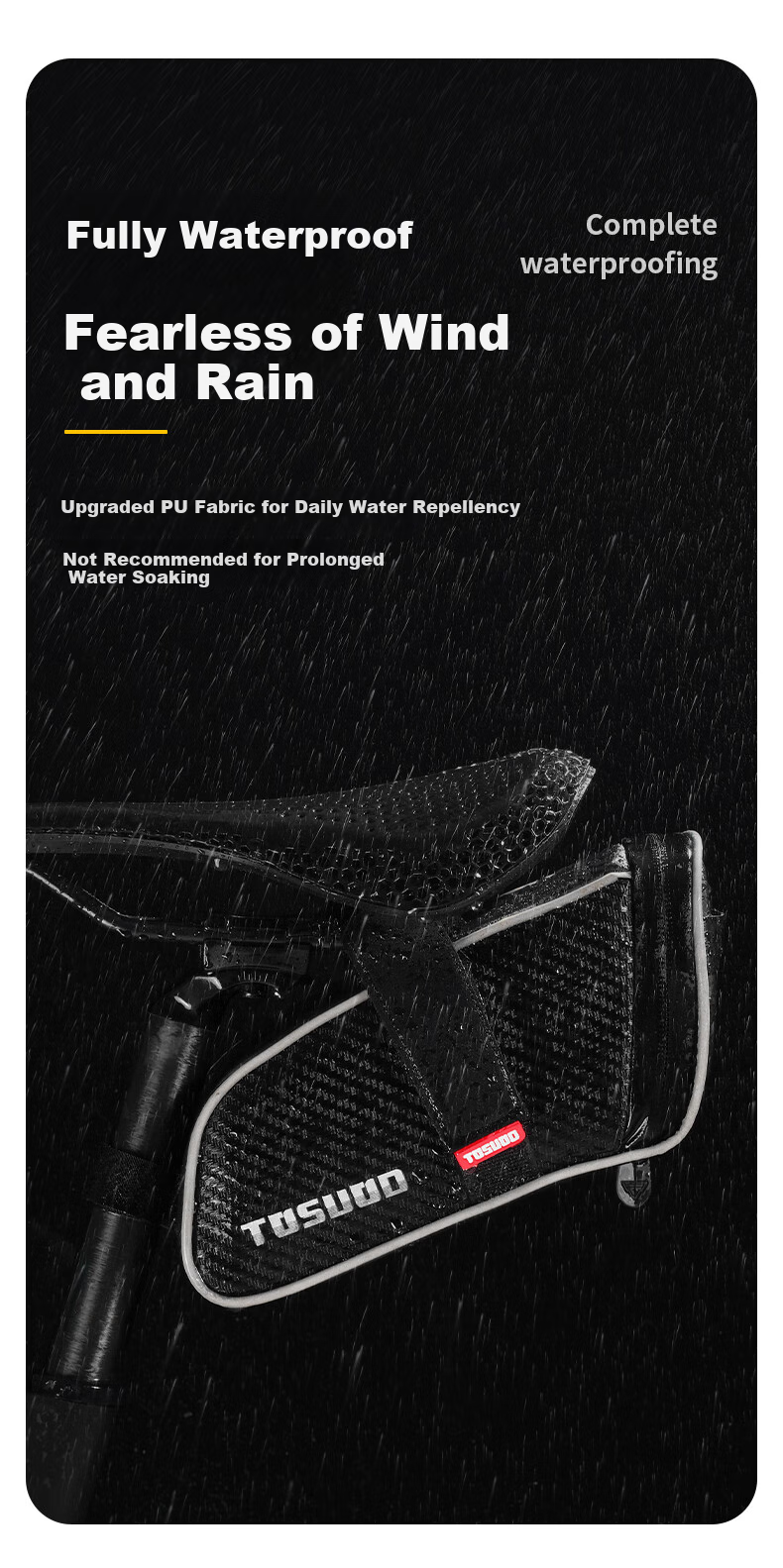Tasiduizhang Mountain Road Bicycle Tail Bag, Compact And Portable, Can Hang Rear Light, Waterproof Saddle Bag 8