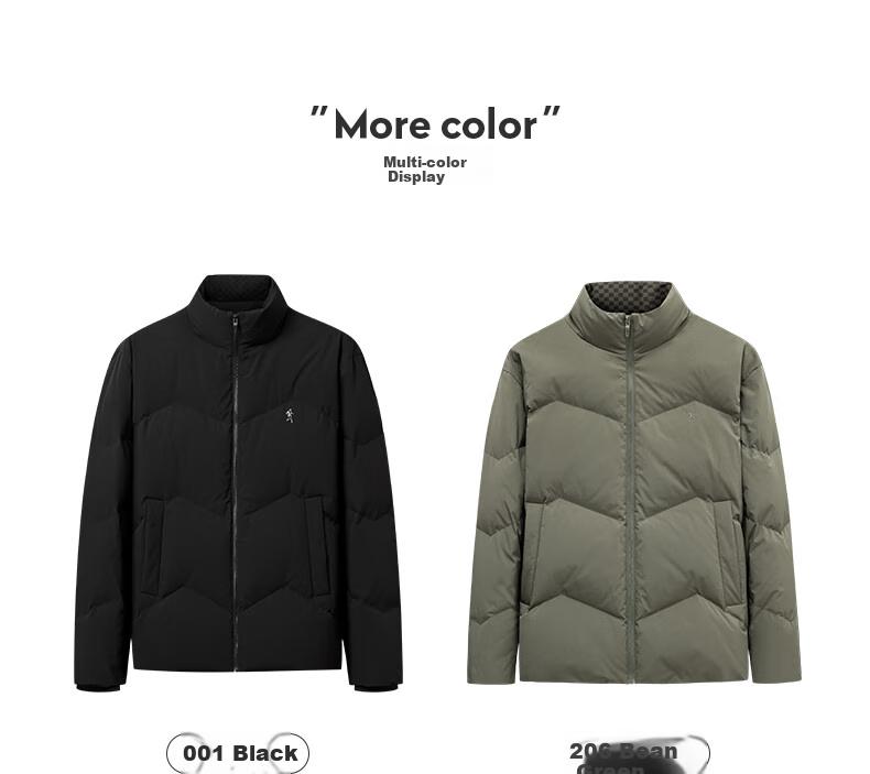 DANCING WOLVES [Windproof And Warm] Fashionable Stand-Collar Thick Versatile Men's Jacket, Thick down Coat, 001 Black, Size 185 7