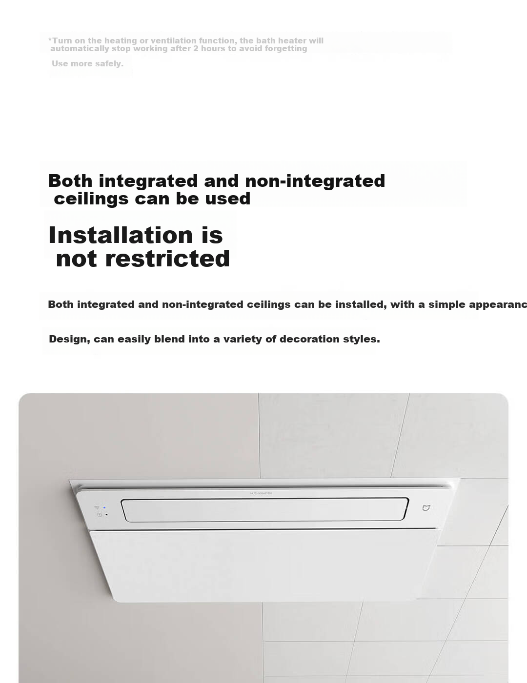 Mijia Intelligent Bathroom Heater Variable Frequency Constant Temperature Series Graphene Rapid Heating Smart Disinfection Warm Air Exhaust N1 13