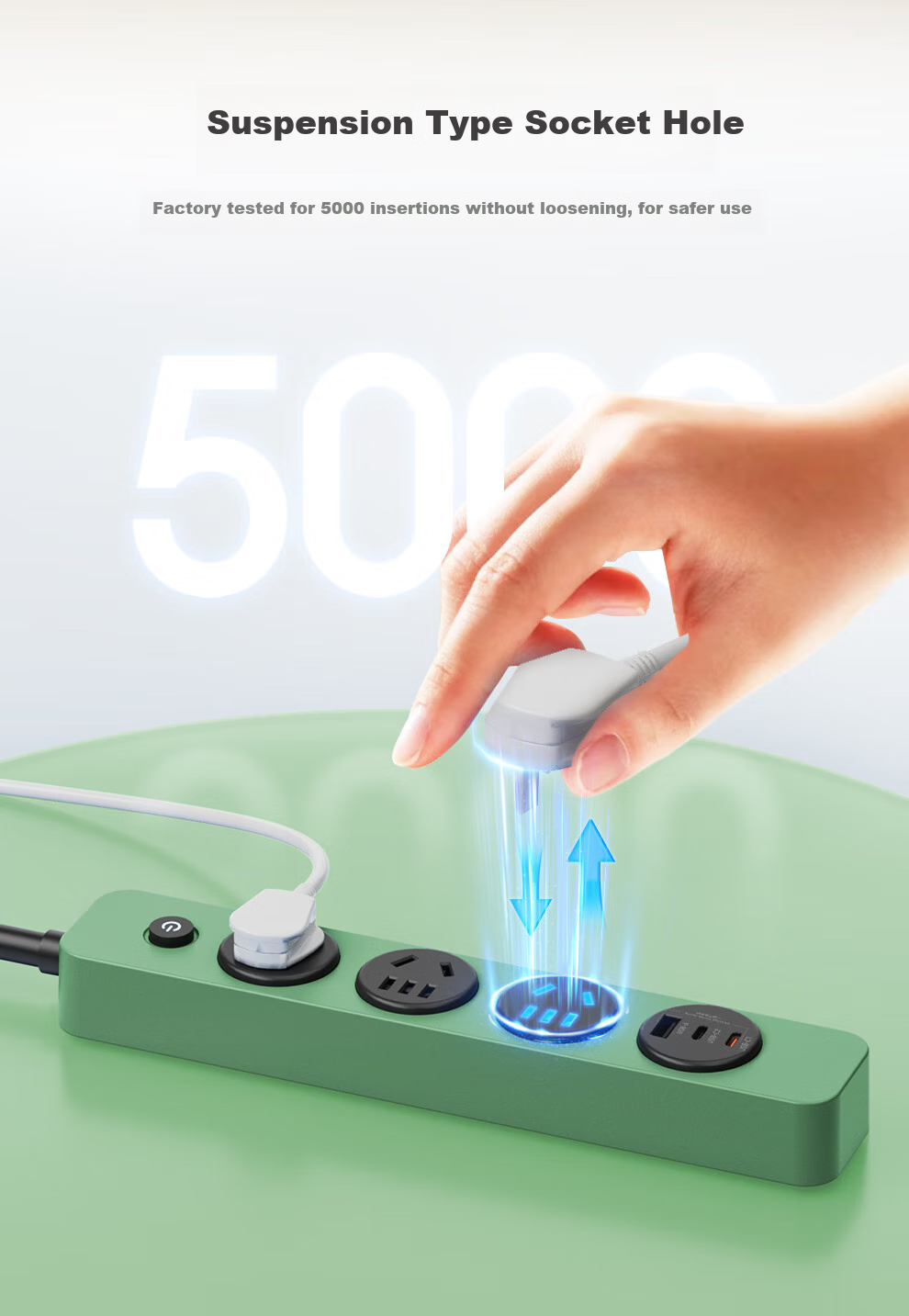 NVCleishidiangong Master Control 3-Outlet Power Strip 1.8m USB Extension Cord Socket Power Bar Desktop Charging Station 35W Harmony Color 1