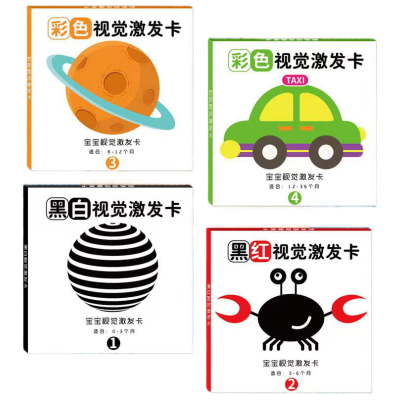 COODORA Black And White Cards for Newborns 0-3 Months, Baby Tracking Cards, Complete Set of Early Education Cognitive Cards, Toys, Newborn Gift