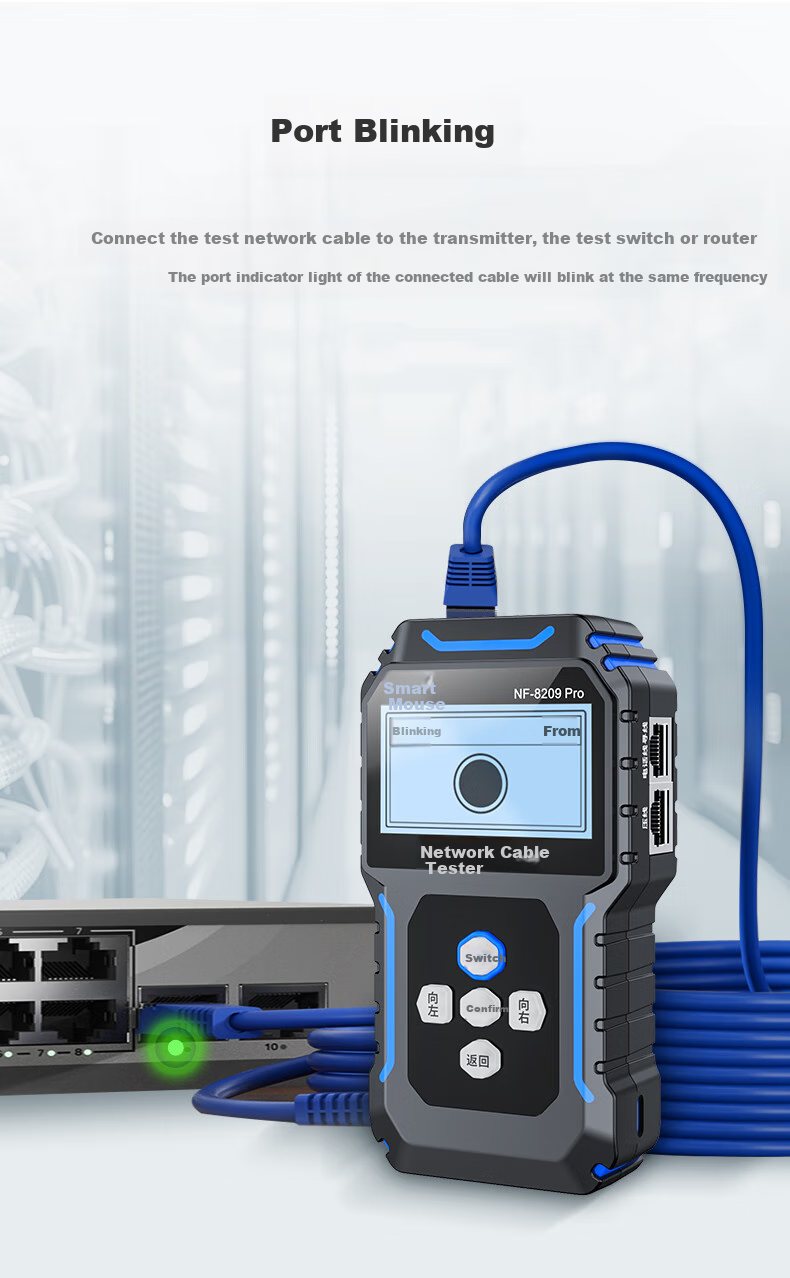 Jingmingshu NF-8209pro Cable Tester, Network Cable Finder, Multifunctional Network Length And Breakpoint Tester, POE Live Wire Tracer, Anti-Interference, Noise-Free 6