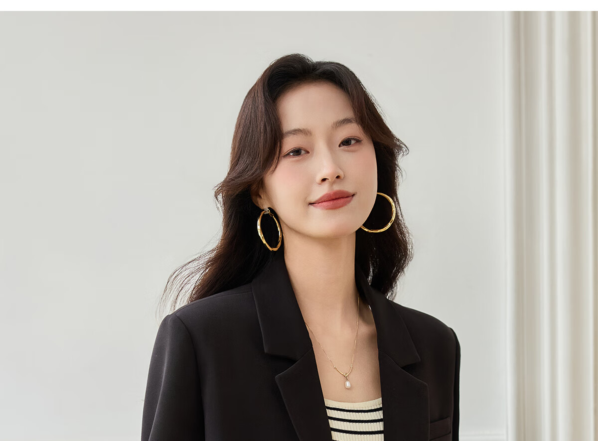 PinCai Women's Black Short Blazer Suit Jacket Casual Long Sleeve Shoulder-Padded Professional Workwear P51U001 17