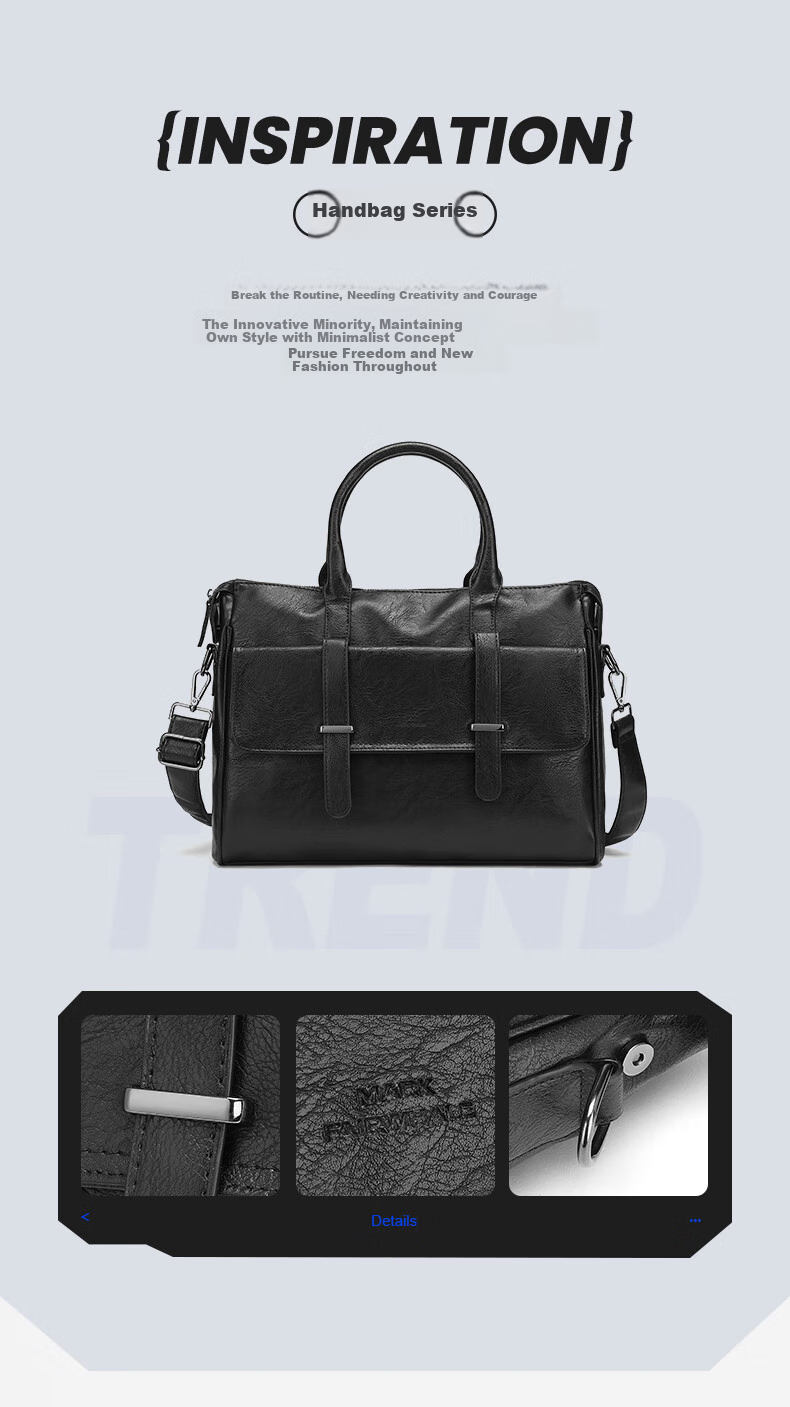 MARK FAIRWHALE Men's Official Briefcase, 14-Inch Laptop Handbag, Qixi Valentine's Day Gift for Boyfriend Or Husband 3