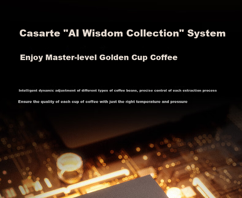 Casarte Casarte Gold Cup Pro Italian Fully Automatic Coffee Machine for Home/office, 19bar Pump Pressure Grinding All-In Machine, AI Intelligent Extraction, Automatic Milk Frother, Bean Grinder with Touch Control EQ301E 2