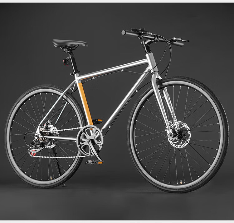 FG FLYING PIGEON Road Bicycle, Ultra-Lightweight, for Adult Racing, Men's And Women's Styles, 700c Flat Handlebar, 7-Speed, City Bike, Silver 5