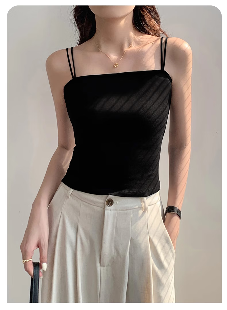 NOME Women's Camisole Tank Top with Built-In Bra Pads, Backless Design for Layering Or Outer Wear, White [Padded Version], Size S 1