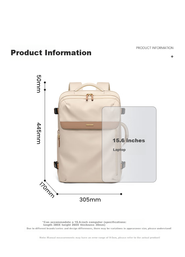 POLO Backpack for Women, Travel Luggage, Large Capacity Suitcase, 17.3-Inch Laptop Bag, Business Trip Travel Bag, Carry-On Approved 14