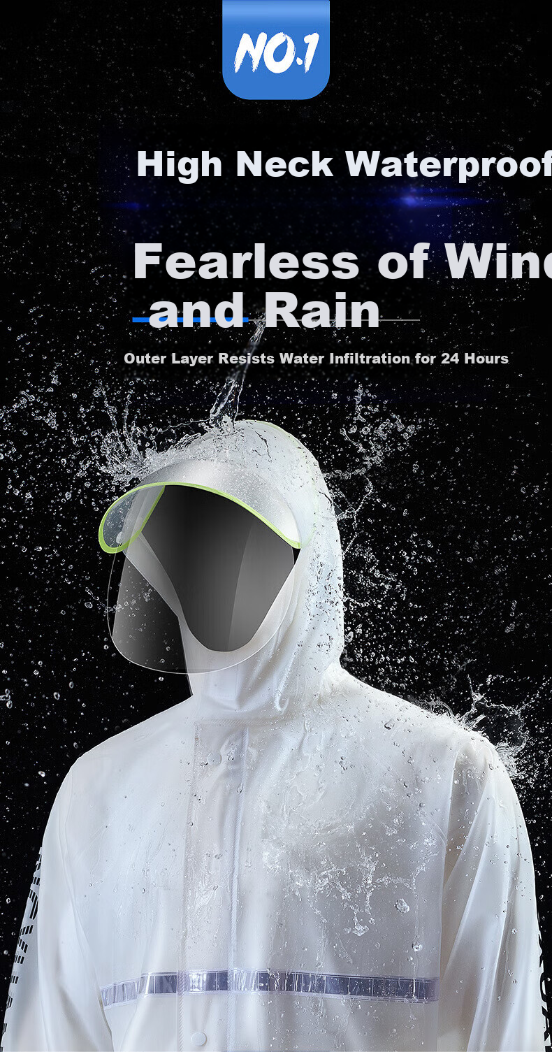 Zhaoshen Raincoat Set, Full-Body Protection against Heavy Rain, Adult Two-Piece Outdoor Construction Site Safety Reflective Raincoat, Double Pockets And Sleeves, Small Size 11
