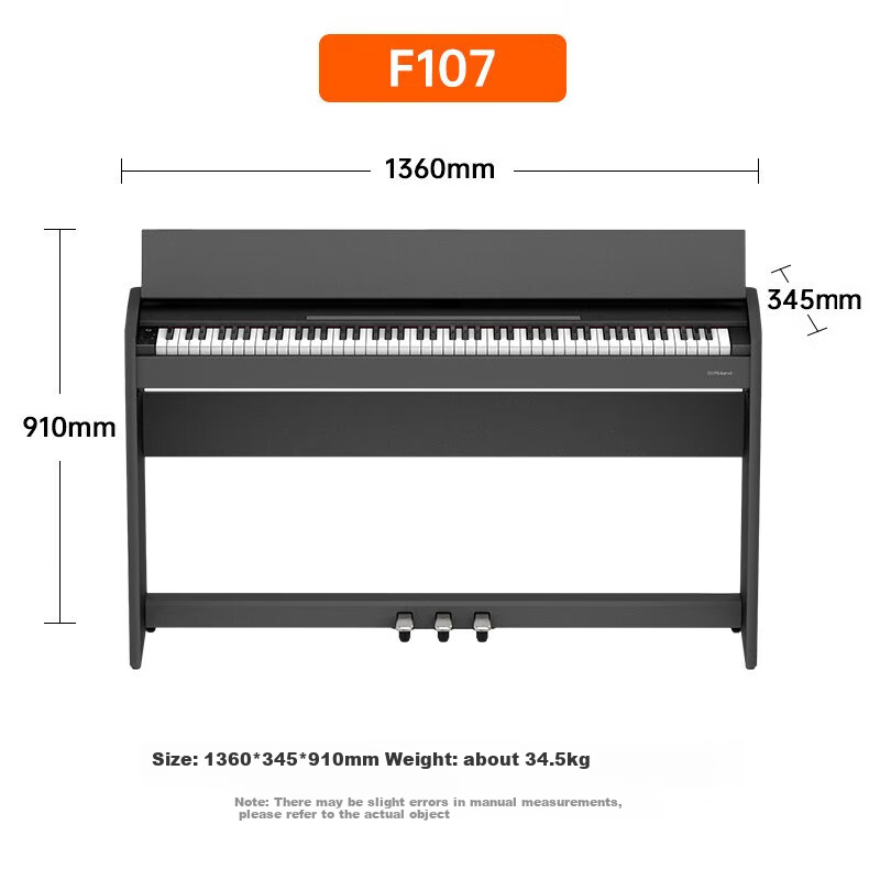 Roland Digital Piano F107, Black, Original Import, Intelligent 88-Key Weighted Hammer Action, Professional Adult Home Upright Digital Piano 6