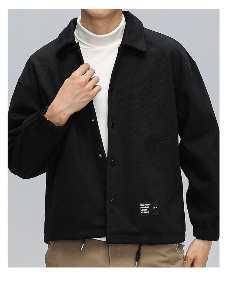 ROMON Men's Jacket, Spring And Autumn Casual Business Style, Youth Tobacco Jacket, Workwear Outerwear, Beige Color, Size 4XL 25