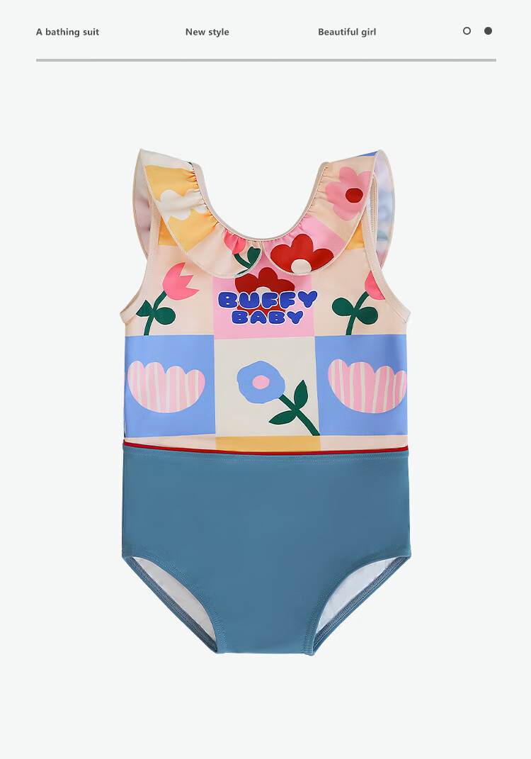 B.Duck Baby Girl Swimsuit, Cute Infant Swimming Costume for Girls, Children's Hot Spring Swimwear 1