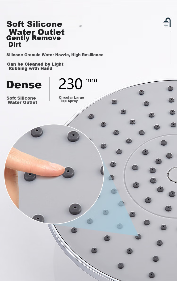 Larsd Surface-Mounted Shower Head Set, Silver Exposed Pipe Shower Head Complete Set with Copper Body Shower Faucet Mixing Valve LD5816 4