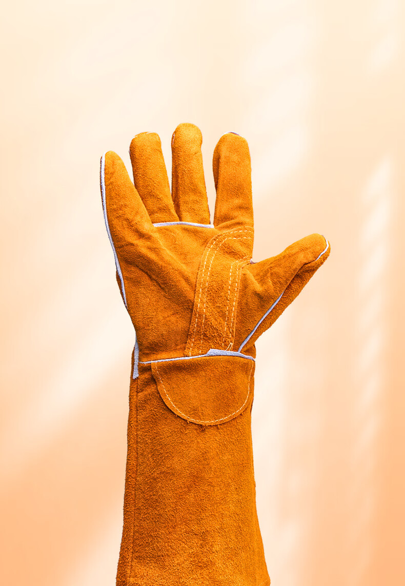 NXG Leather Welding Gloves, Thickened And Extended, Wear-Resistant, Heat-Resistant, Full Leather, Electric Welding Insulation, Anti-Scalding, Anti-Electrical Arc Spark, Welding Protective Gloves, X73 9