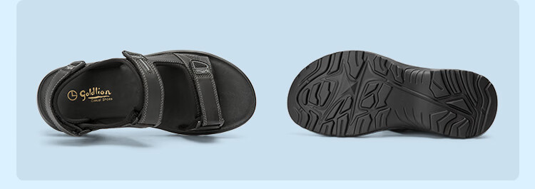 Goldlion Men's Shoes, Summer New Style Men's Sandals, Lightweight Comfortable Outdoor Beach Shoes, G596520048AAF, Black, Size 38 3