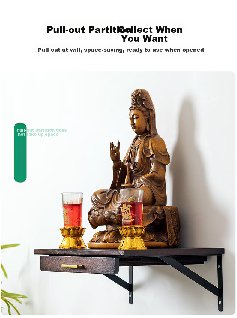 Taomengju Buddha Table New Chinese-Style Standing Cabinet, God of Wealth Cabinet, Buddha Altar Table, Incense Burner, Buddha Statues, Guan Gong Bodhisattva Altar Table, Offering Table, Storage Rack 6